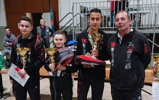 Vainqueurs Juniors de l'international jeunes d'Annecy Melvyn Arthaud, Julien Lissere, Jordan Clodic (23 et 24 février 2019)